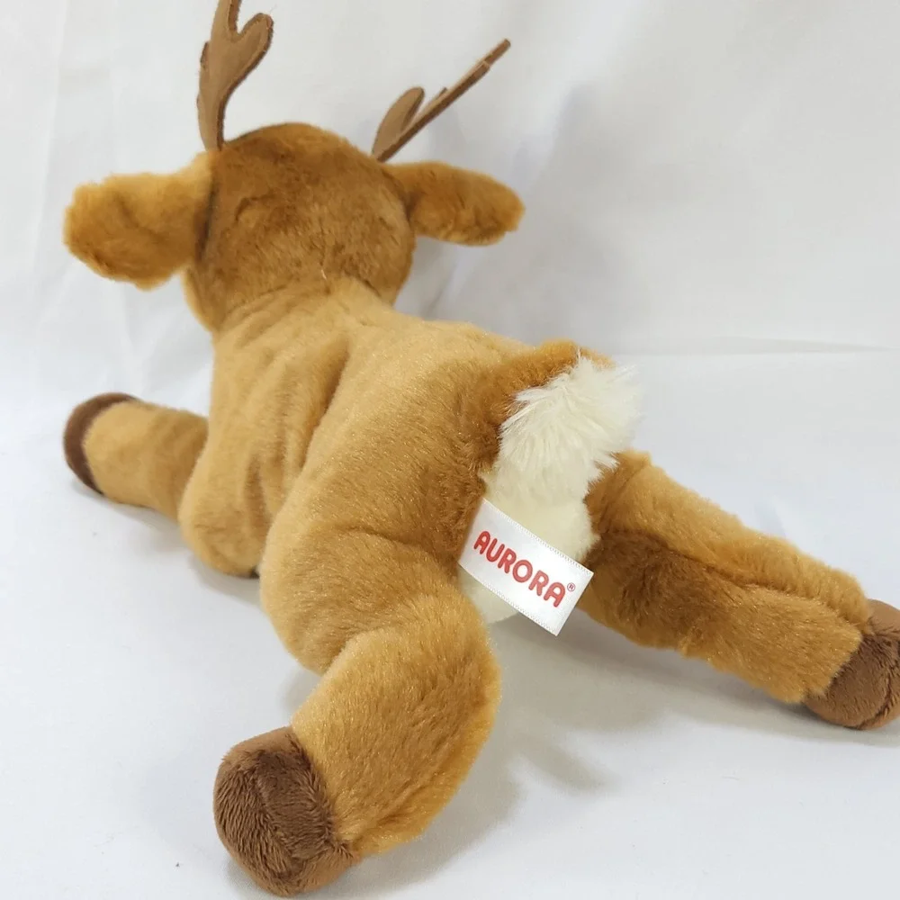 Aurora World Plush Christmas Reindeer Brown Stuffed Animal 12 Inch Holiday Toy